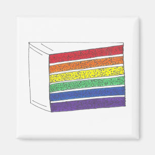 LGBT Gay Pride Rainbow Layer Weddencke Slice Magneet