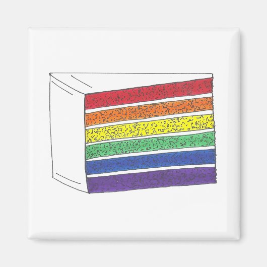 LGBT Gay Pride Rainbow Layer Weddencke Slice Magneet (Voorkant)