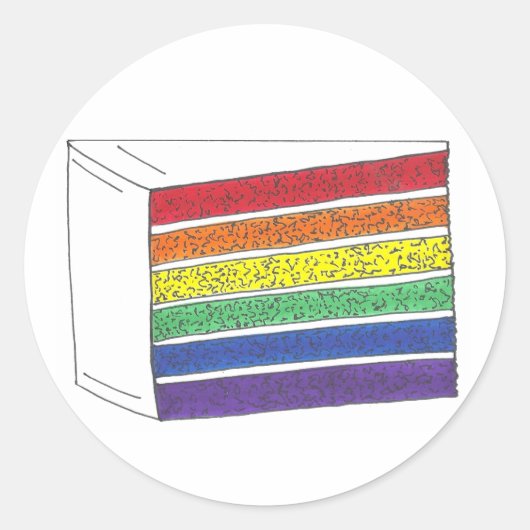LGBT Gay Pride Rainbow Layer Weddencke Slice Ronde Sticker (Voorkant)