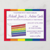 LGBT Gay Pride Rainbow Layer Weddencke Slice Uitnodiging Briefkaart (Voorkant)