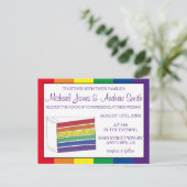 LGBT Gay Pride Rainbow Layer Weddencke Slice Uitnodiging Briefkaart (Staand voorkant)