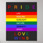 LGBT Gay Pride Rainbow Love Wins Custom Poster (Voorkant)