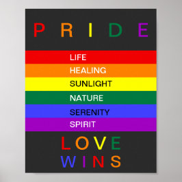 LGBT Gay Pride Rainbow Love Wins Custom Poster