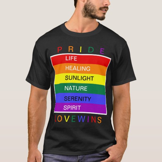 LGBT Gay Pride Rainbow Love Wins Custom T-shirt (Voorkant)