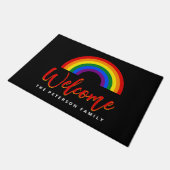 LGBT | Gay Pride Rainbow Personaliseer zwart Deurmat (Schuin)