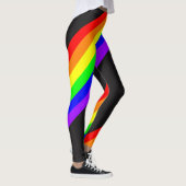 LGBT Gay Pride Rainbow Ribbon op zwart Leggings (Rechts)