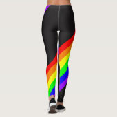 LGBT Gay Pride Rainbow Ribbon op zwart Leggings (Achterkant)