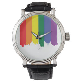 LGBT Gay Pride Rainbow Running Paint Horloge