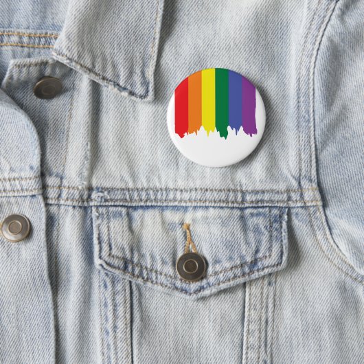 LGBT Gay Pride Rainbow Running Paint Ronde Button 5,7 Cm (In situ)