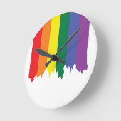 LGBT Gay Pride Rainbow Running Paint Ronde Klok (Hoek)