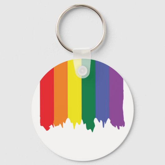 LGBT Gay Pride Rainbow Running Paint Sleutelhanger (Voorkant)