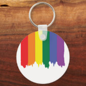 LGBT Gay Pride Rainbow Running Paint Sleutelhanger (Voorkant)
