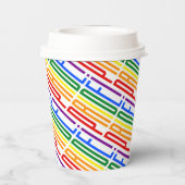 LGBT Gay Pride Rainbow Text Pattern LGBTQ Party Papieren Bekers (Achterkant)