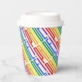 LGBT Gay Pride Rainbow Text Pattern LGBTQ Party Papieren Bekers (Voorkant)