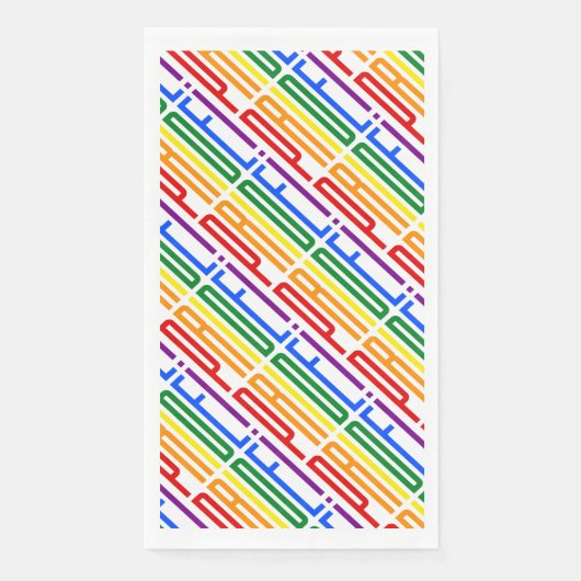 LGBT Gay Pride Rainbow Text Pattern LGBTQ Party Servet (Voorkant)