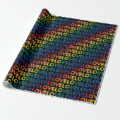 LGBT | Gay Pride | Regenboog Liefde Op Zwart Cadeaupapier (Uitgerold)