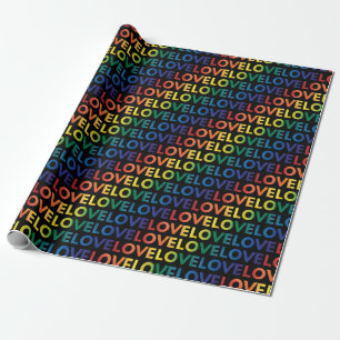 LGBT   Gay Pride   Regenboog Liefde Op Zwart Cadeaupapier
