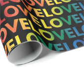 LGBT | Gay Pride | Regenboog Liefde Op Zwart Cadeaupapier (Rol Hoek)