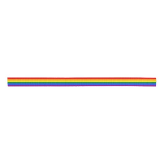 LGBT Gay Pride Regenboogvlag 6 Stripes Grosgrain Lint (Voorkant)