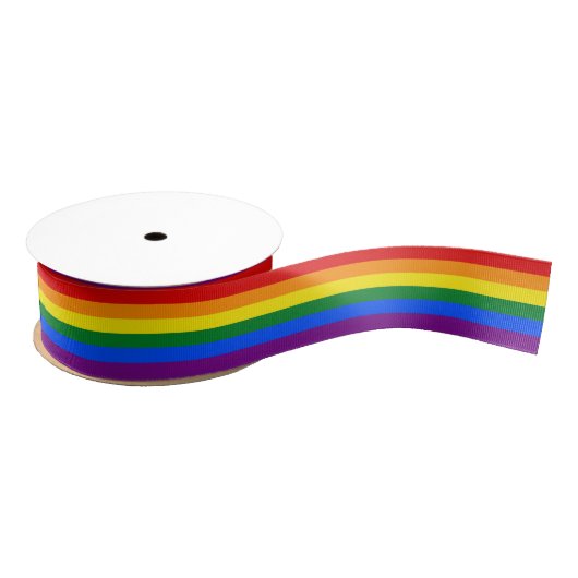 LGBT Gay Pride Regenboogvlag 6 Stripes Grosgrain Lint (Spoel)