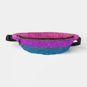 LGBT Gay Pride Roze en Blauwe Glitter Glam Luxe Heuptasje (Voorkant)