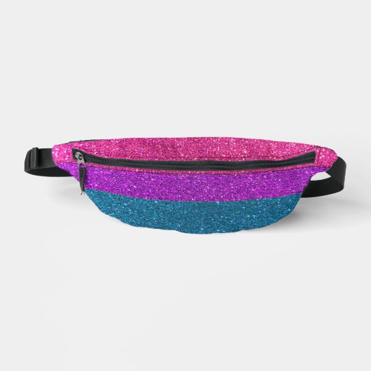 LGBT Gay Pride Roze en Blauwe Glitter Glam Luxe Heuptasje (Voorkant)