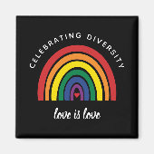LGBT Gay Pride Viering Diversiteit Liefde Is Liefd Magneet (Voorkant)