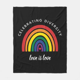 LGBT Gay Pride Viering van Diversiteit Liefde Is L Fleece Deken
