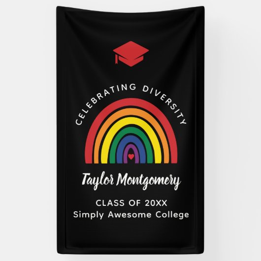 LGBT Gay Pride Year College High School Diversitei Spandoek (Verticaal)