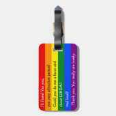 LGBT Gay Rainbow Flag Colors Funny Travel Luggable Bagagelabel (Achterkant verticaal)