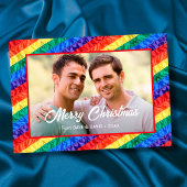 LGBT Gay Rainbow Flag Merry kerst Aangepaste foto Feestdagenkaart