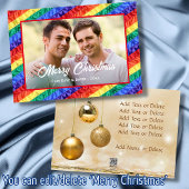 LGBT Gay Rainbow Flag Merry kerst Aangepaste foto Feestdagenkaart