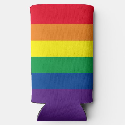 LGBT Gay Rainbow Pride Flag gepersonaliseerd Seltzer Blikjeskoeler (Achterkant)