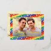 LGBT gay rainbow speciale filmster, aangepast kers Folie Feestdagen Briefkaart (Voorkant / Achterkant)