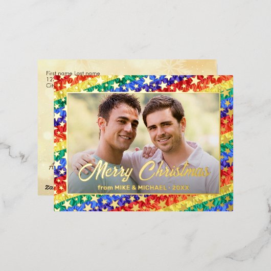LGBT gay rainbow speciale filmster, aangepast kers Folie Feestdagen Briefkaart (Voorkant / Achterkant)