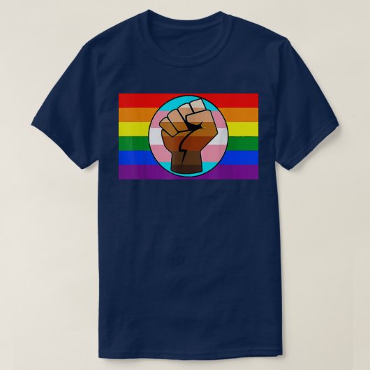 LGBT Gay Trans Pride BLM Fist Flag  T-shirt (Design voorkant)