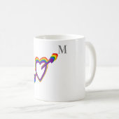 LGBT Gay Wedding Pride Rainbow Heart met Pijl Koffiemok (Voorkant rechts)