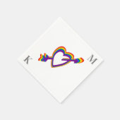 LGBT Gay Wedding Pride Rainbow Heart met Pijl Servet (Hoek)