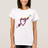 LGBT Gay Wedding Pride Rainbow Heart met Pijl T-shirt (Voorkant)