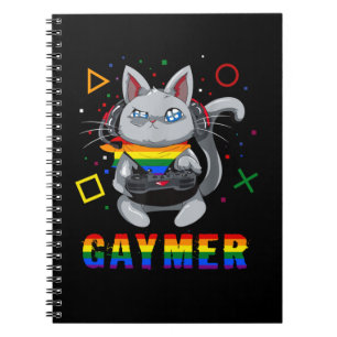LGBT Gaymer Geek Pride Lesbian Trans Cat Vide Notitieboek