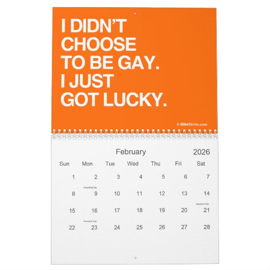 LGBT-GELIJKHEIDSCALENDAR KALENDER (Feb 2026)