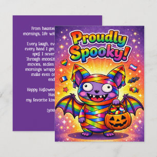 🎃🌈 LGBT Gelukkig Gayoween —Trotse Spokerige kaar Kaart
