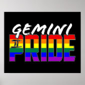 LGBT Gemini Pride Flag Zodiac Sign Poster (Voorkant)