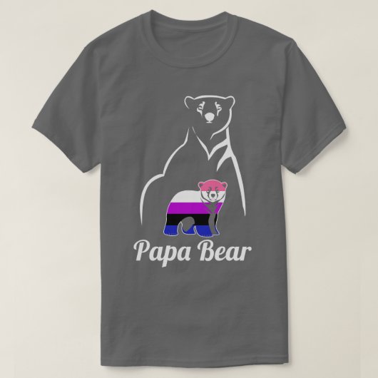 LGBT Genderfluatia Papa Beer Gendervloeide Pride F T-shirt (Design voorkant)