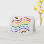 LGBT Glitter All Pride No Prejudice Card Kaart (Gele Bloem)