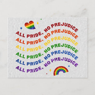 LGBT Glitter All Pride No Prejudiciële Kaart