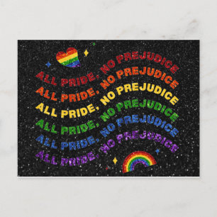 LGBT Glitter All Pride No Prejudiciële Kaart