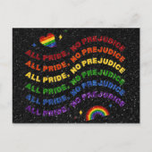 LGBT Glitter All Pride No Prejudiciële Kaart (Voorkant)