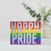 LGBT Glitter Happy Pride-Kaart Briefkaart (Staand voorkant)