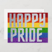 LGBT Glitter Happy Pride-Kaart Briefkaart (Voorkant / Achterkant)